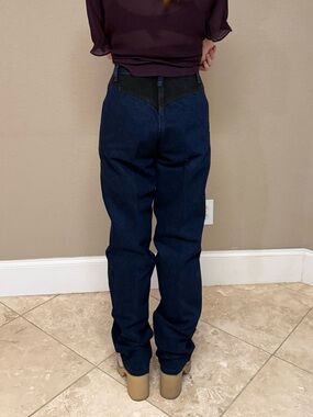 VTG 1980s Rocky Mountain Bareback Jeans Two-Tone Colorblock Western Cowboy 28/7